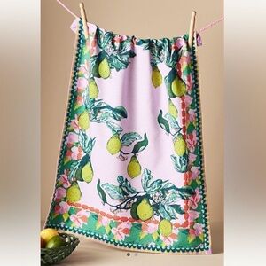Anthropologie Alexandra Farmer The Flock Dish Towel Lavender * 28"L, 21"W